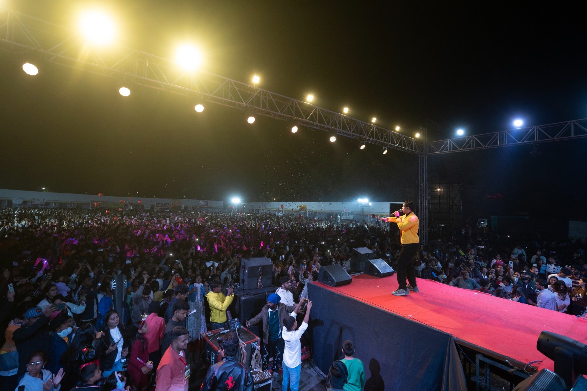 Worship band performing